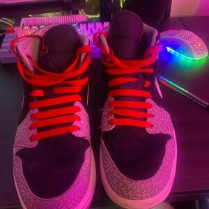 Jordan Black and Red High-Top Sneakers with Padded Ankle Support